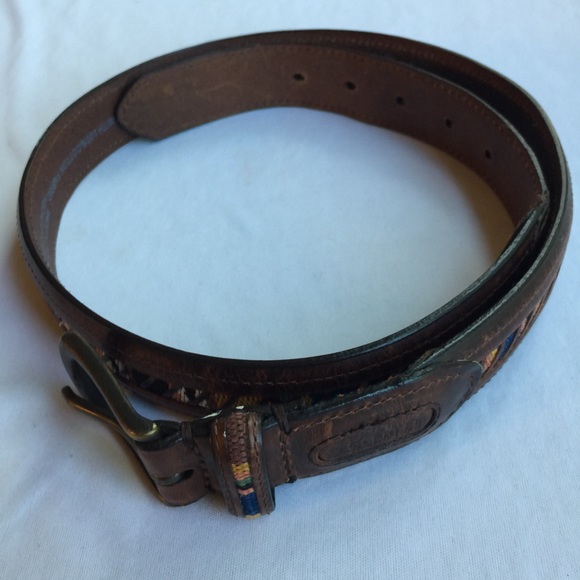 COLUMBIA MENS WESTERN STYLE LEATHER BROWN BELT 34